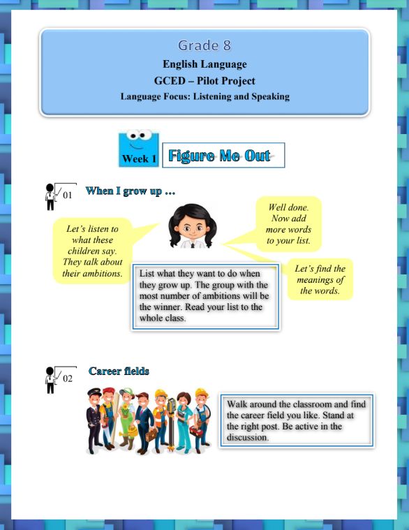 Cover for [GCED Lesson Materials] GCED World of Work Activities Grade 8_Sri Lanka_2021
