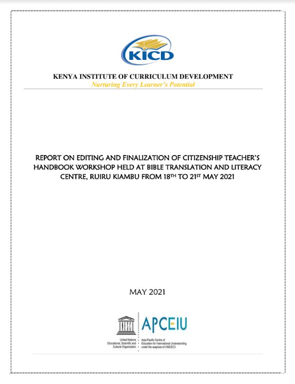 Cover of the Report for Citizensip Education for Secondary Schools Handbook Editing Worksop