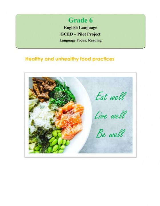 Cover for GCED Health & Well-being Activities Grade 6 in English_Sri Lanka_2021